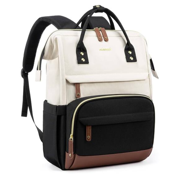 Lovevook Laptop Backpack 17.3 Inch Black Brown Cream Travel College University - Picture 1 of 5